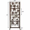 Ejoy 82'' x 32'' x 24'' Brown Decorative Metal Trellis Standing Panel Outdoor/Indoor MT_Bamboo82x32x24inch